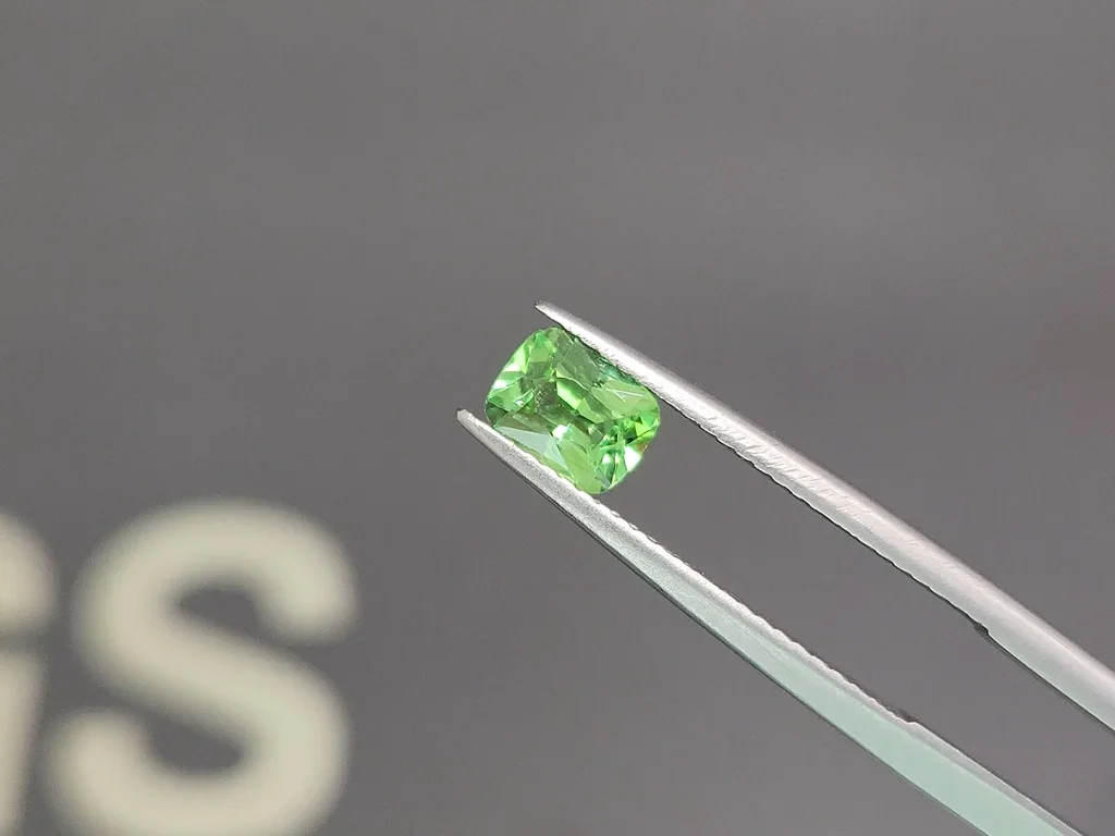 Tsavorita verde intenso talla cojín 0,81 carats, Tanzania Image №3