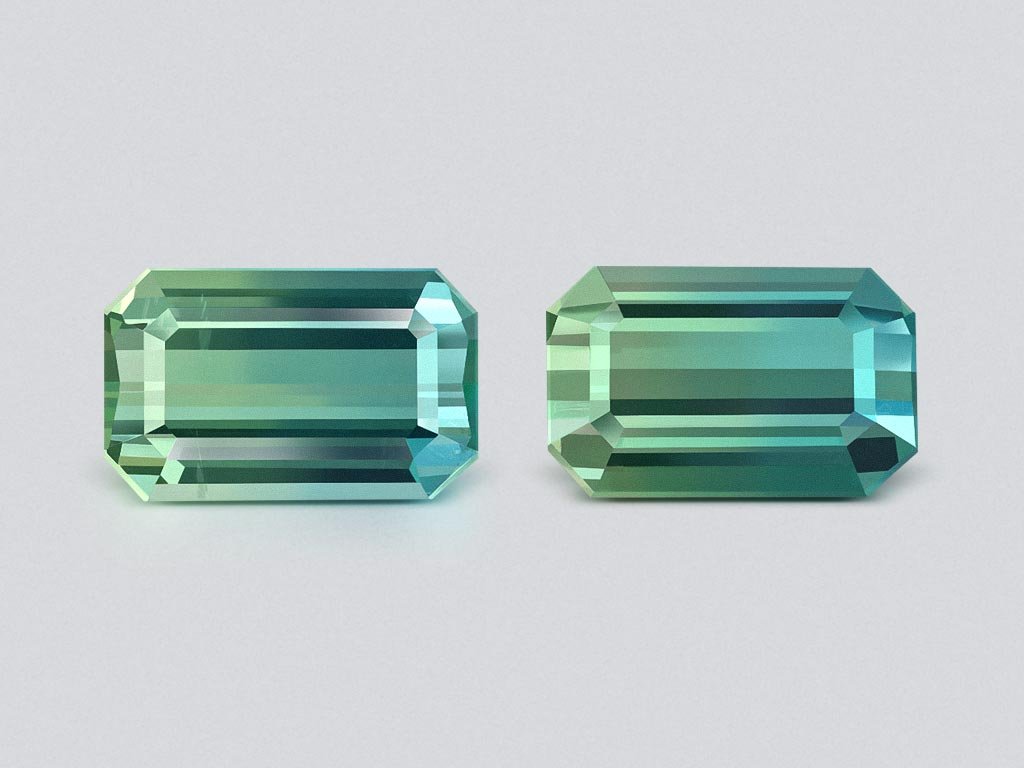 Paar zweifarbige turmaline im achteckschliff 3,64 carats,  Afghanistan Image №1