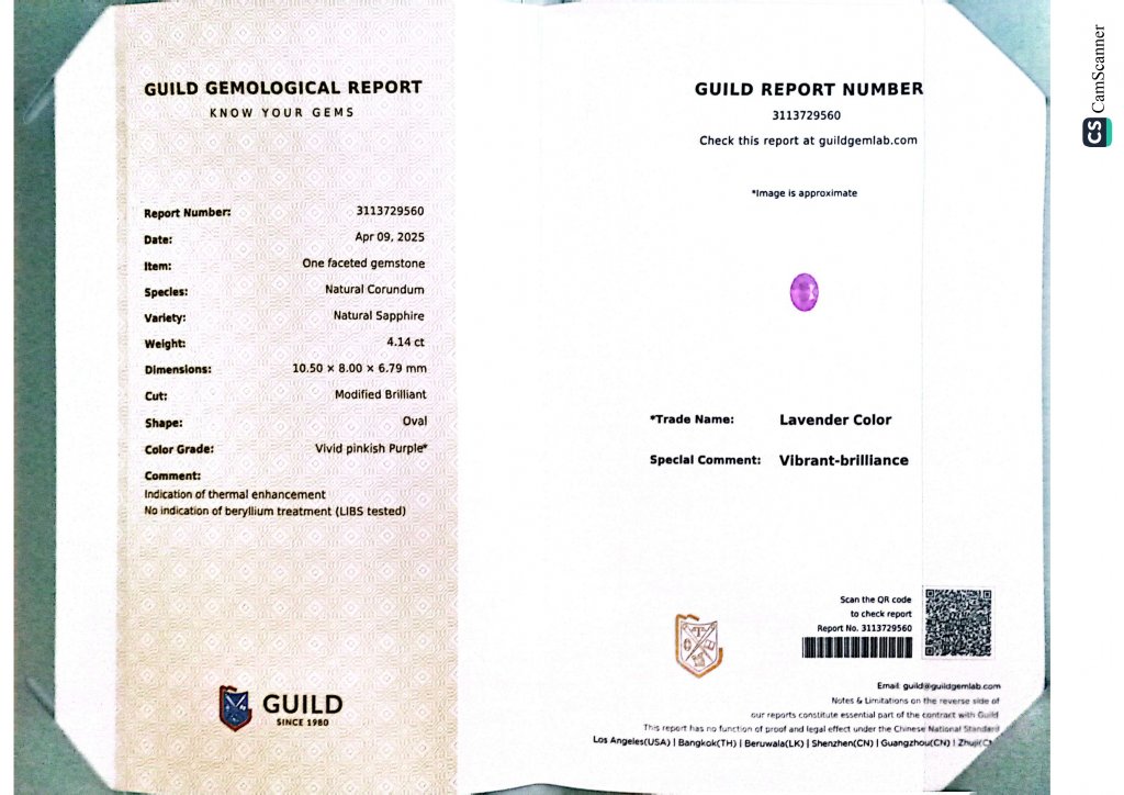 Purple sapphire oval cut 4.14 carats, Sri Lanka Image №6