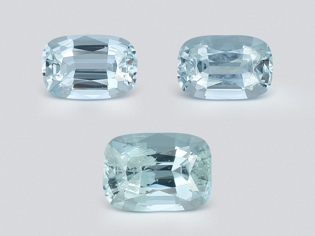 Ensemble aigues-marines taille coussin, 5,23 carats, Madagascar Image №1