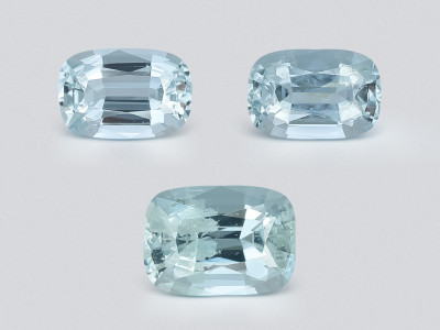 Ensemble aigues-marines taille coussin, 5,23 carats, Madagascar photo