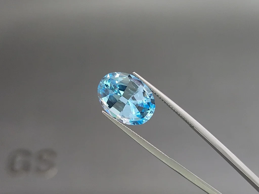 Topaz Sky Blue high precision oval cut 8.27 carats, Madagascar Image №2