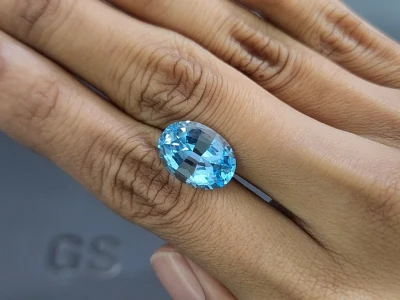 Topaz Sky Blue high precision oval cut 8.27 carats, Madagascar photo