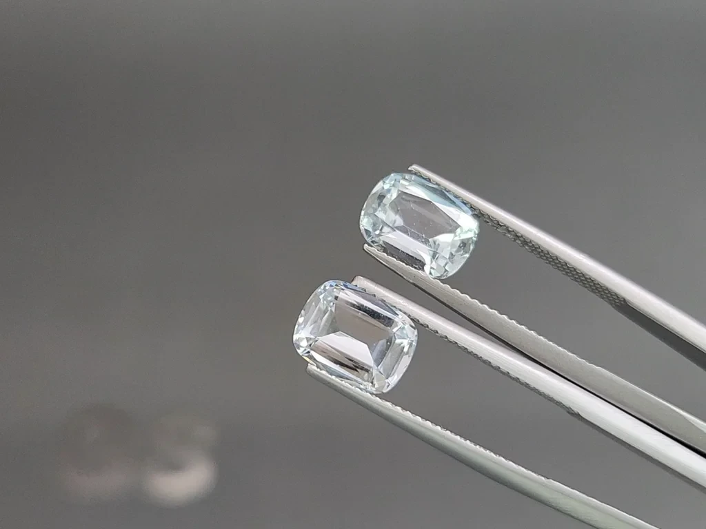 Set of aquamarines cushion cut  6.40 carats, Madagascar Image №4