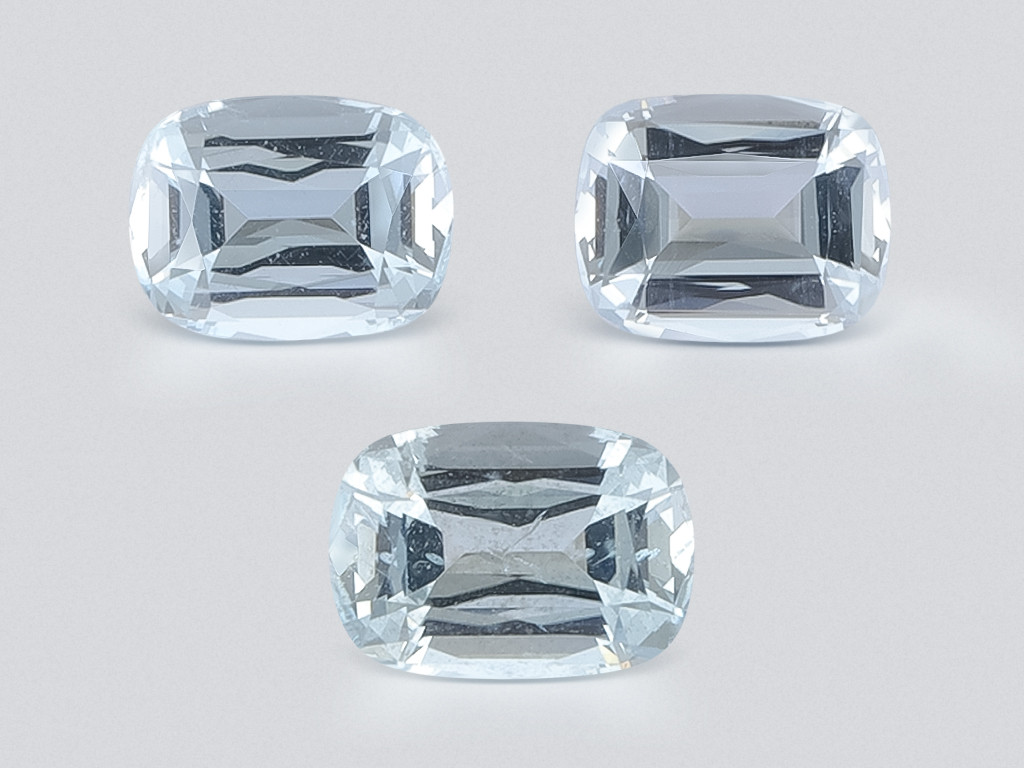 Set of aquamarines cushion cut  6.40 carats, Madagascar Image №1