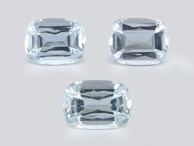 Set of aquamarines cushion cut  6.40 carats, Madagascar photo