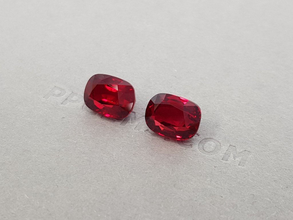 Unique pair of 10.04 ct Vivid Red rubies - Pigeon's blood, Mozambique, GRS /SSEF Image №1