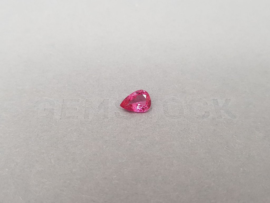 Hot pink Mahenge spinel 0.90 ct in pear shape, Tanzania Image №1