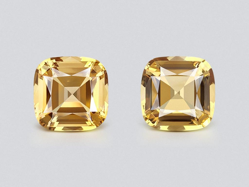 Paar gelbe citrine im kissenschliff, 8,48 karat, Afrika Image №1
