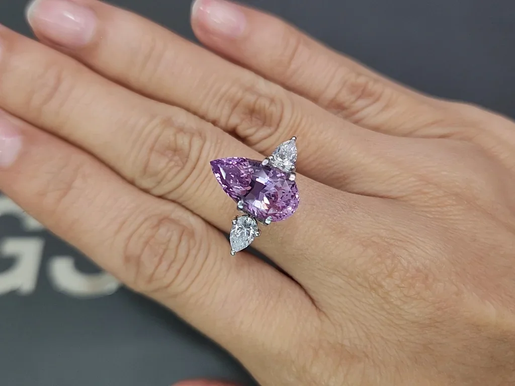 Unheated purple sapphire pear shaped 6.62 carats, Sri Lanka Image №5