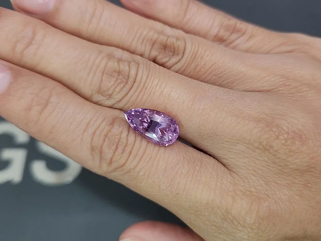 Unheated purple sapphire pear shaped 6.62 carats, Sri Lanka Image №2