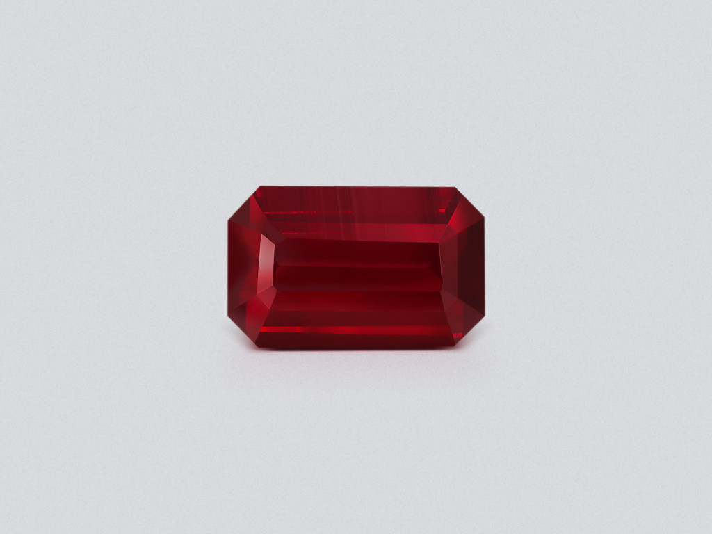 Unheated Pigeon blood ruby octagon cut  5.06 carats, Mozambique, GRS  Image №1