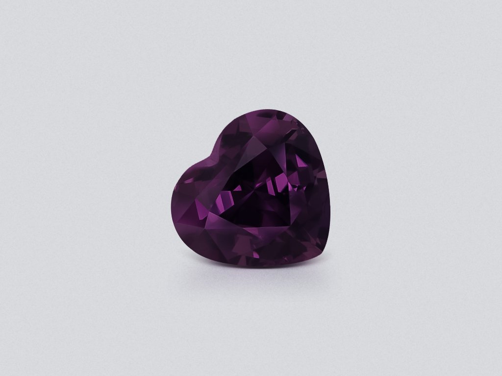 Purple spinel heart shape 2.06 carats, Tanzania Image №1