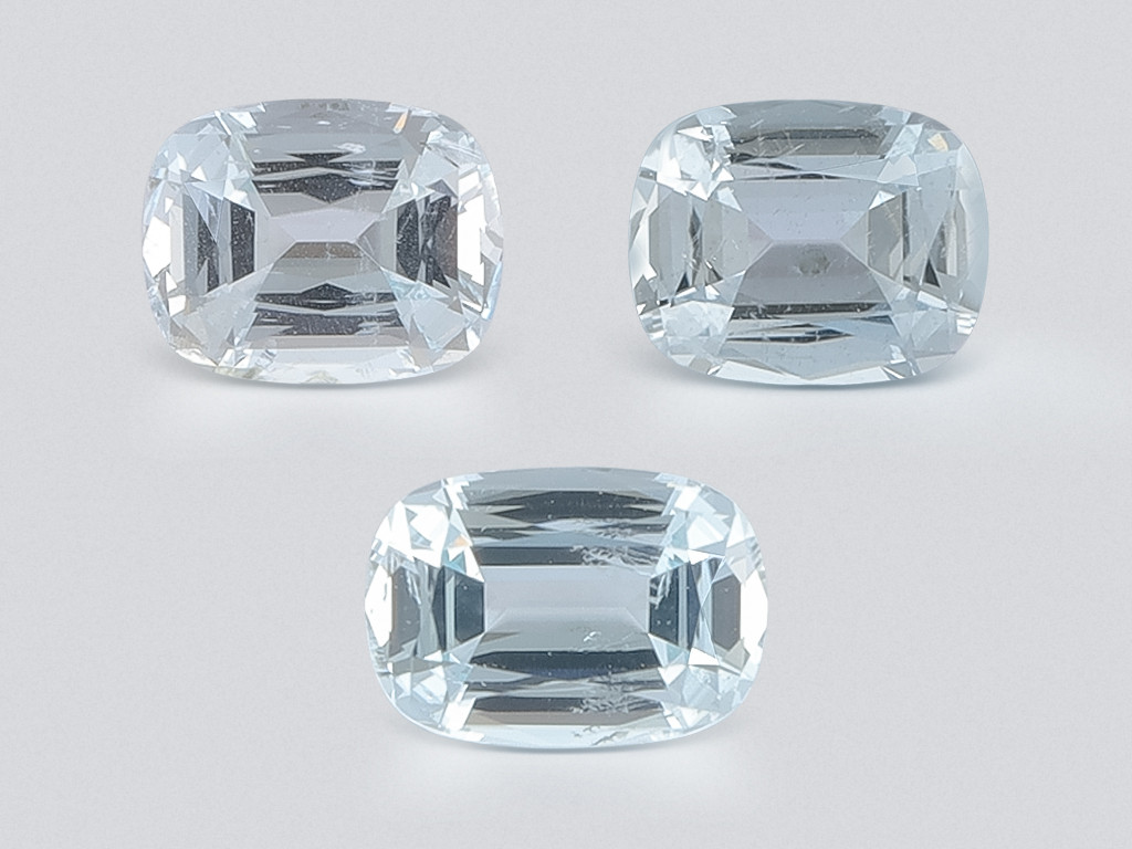 Set of aquamarines cushion cut 6.19 carats, Madagascar Image №1
