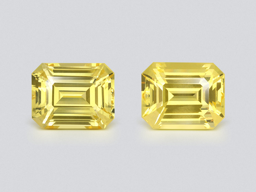 Paar unbehandelte saphire Golden Yellow im oktagon-schliff 6,53 karat, Sri Lanka Image №1