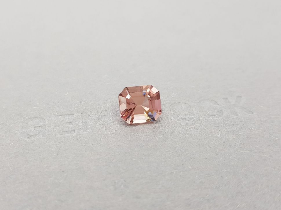 Orange-pink octagon cut tourmaline 2.92 ct Image №2