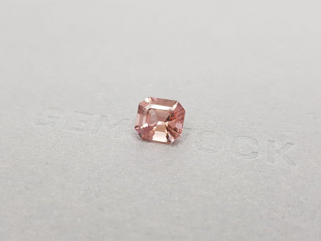 Orange-pink octagon cut tourmaline 2.92 ct Image №3