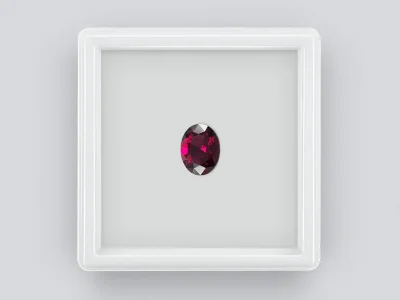 Red rhodolite garnet 3.03 ct in oval cut, Tanzania photo