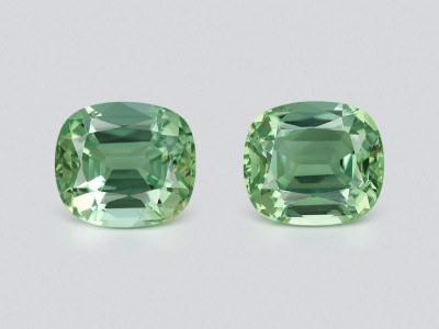 Deux tourmalines taille coussin couleur menthe, 12,38 carats, Colombie photo