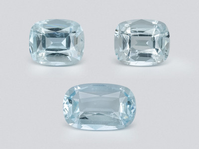 Set aus aquamarinen kissenförmig geschliffenen 2,74 karat, Madagaskar photo