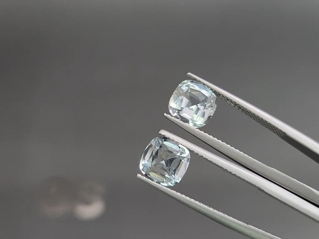 Set of aquamarines cushion cut 6.18 carats, Madagascar Image №4