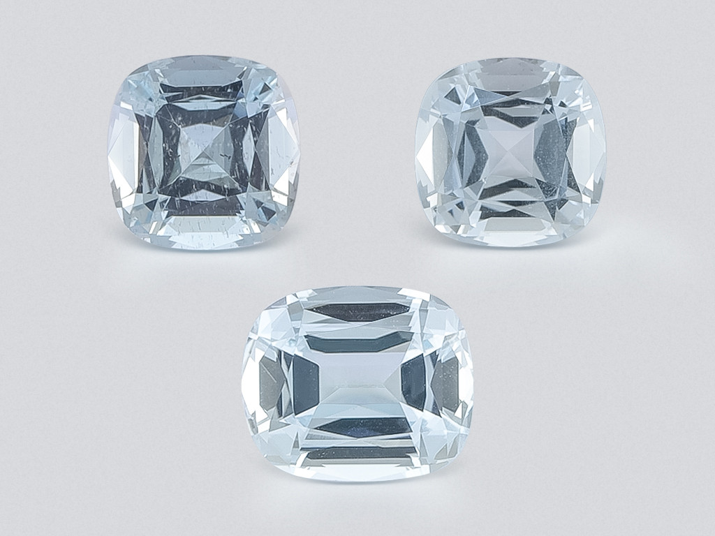 Set of aquamarines cushion cut 6.18 carats, Madagascar Image №1