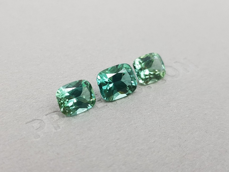 Set of mint green tourmalines 4.28 ct, Afghanistan Image №3