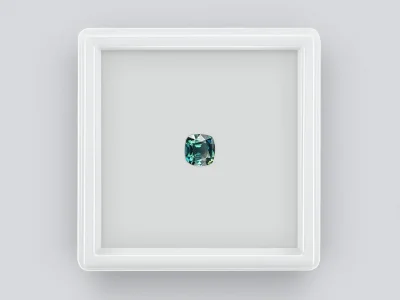 Teal sapphire from Madagascar in cushion cut  1.15 ct, untreated photo