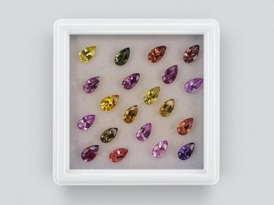 Ensemble de saphirs calibrés 5x3 mm en taille poire 4,85 carats/20 pcs. photo