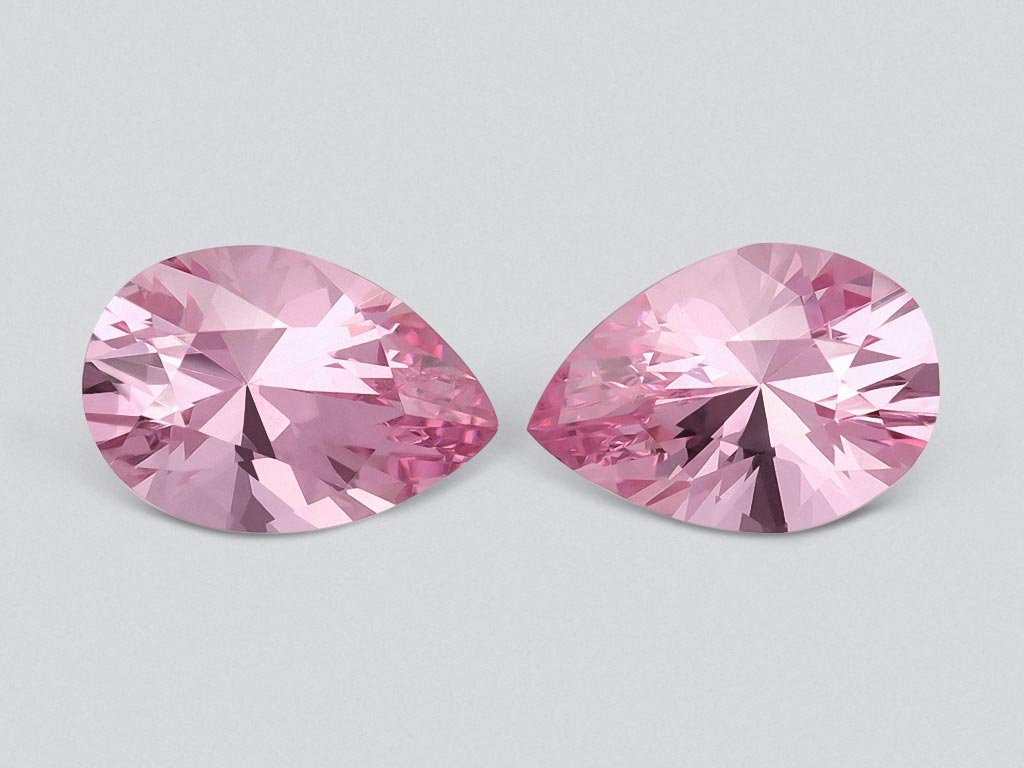 Pair of pink spinels in pear cut 0.48 carats, Pamir Image №1