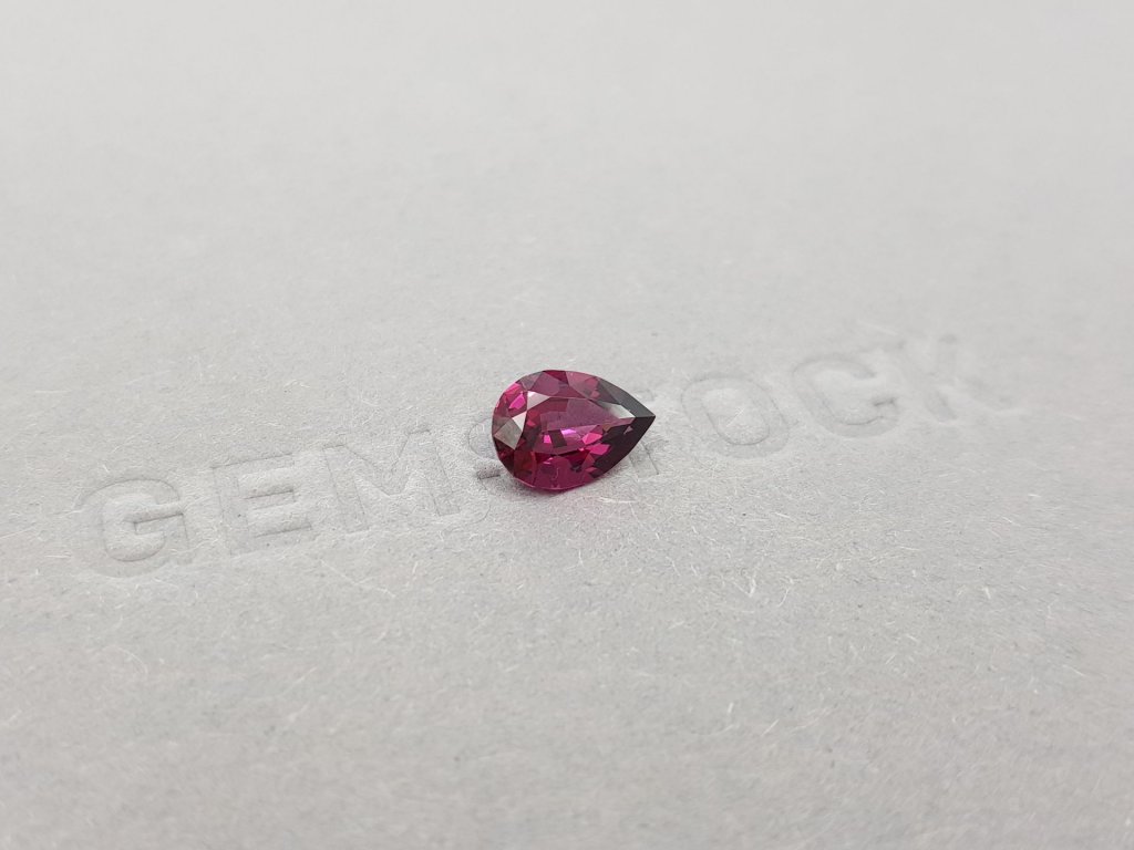 Purple rhodolite garnet pear cut 1.43 carats, Sri Lanka Image №2