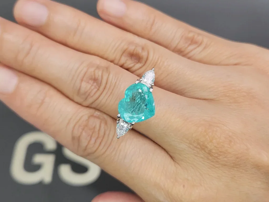 Neon Blue tourmaline Paraiba in heart shape 4.92 carats, Mozambique  Image №5