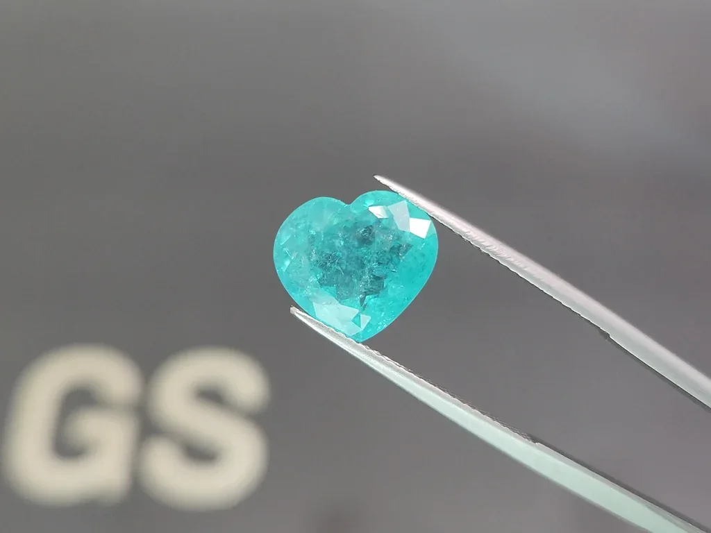 Neon Blue tourmaline Paraiba in heart shape 4.92 carats, Mozambique  Image №3