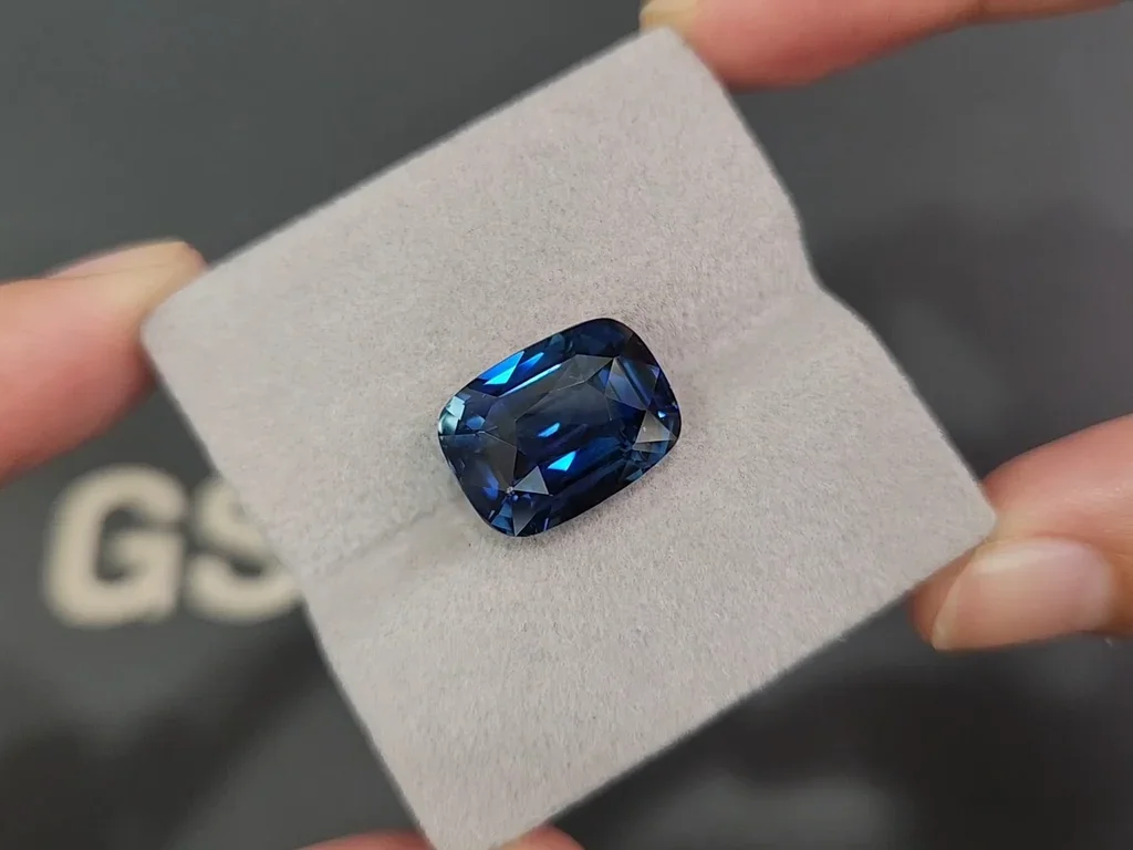 Saphir bleu sarcelle taille coussin non chauffé 14,09 carats, Sri Lanka (GRS) Image №4