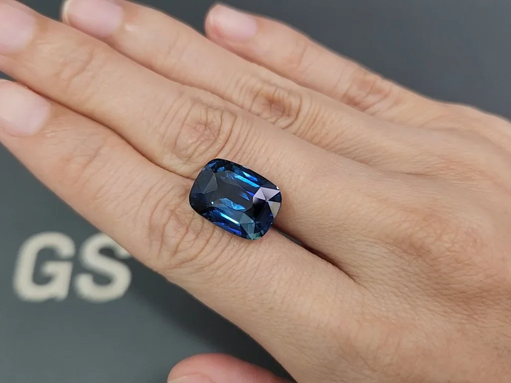 Saphir bleu sarcelle taille coussin non chauffé 14,09 carats, Sri Lanka (GRS) Image №2