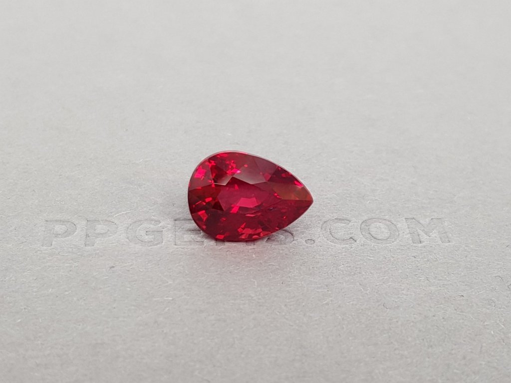 Investment unheated ruby 7.04 ct Vibrant Red - Pigeon's blood, Mozambique, GRS Platinum Image №3