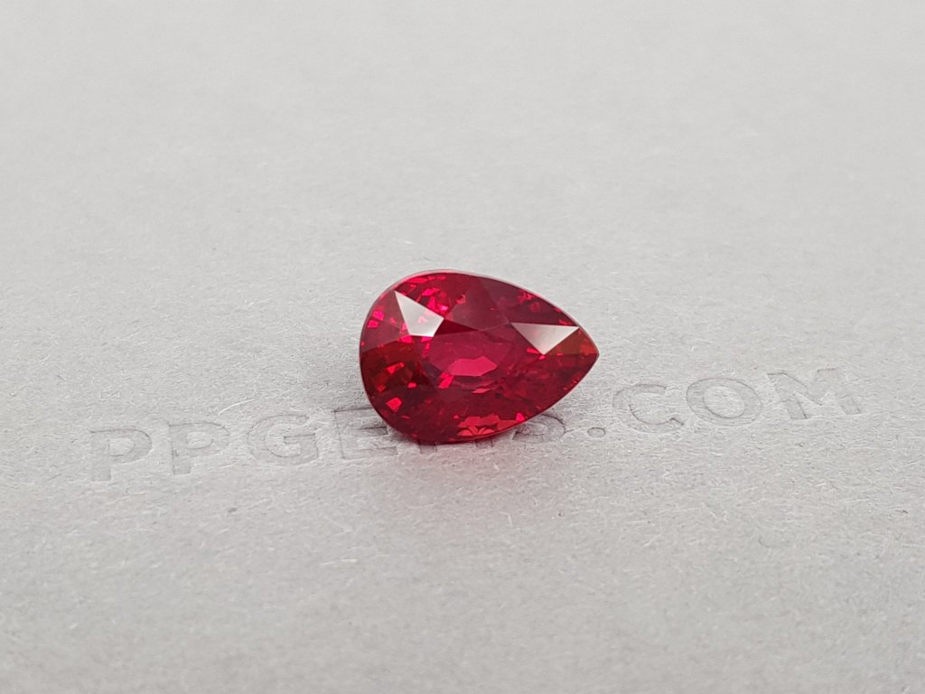 Investment unheated ruby 7.04 ct Vibrant Red - Pigeon's blood, Mozambique, GRS Platinum Image №4
