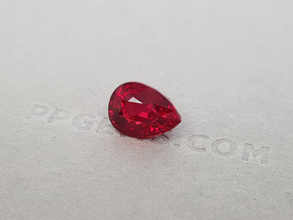Investment unheated ruby 7.04 ct Vibrant Red - Pigeon's blood, Mozambique, GRS Platinum Image №2