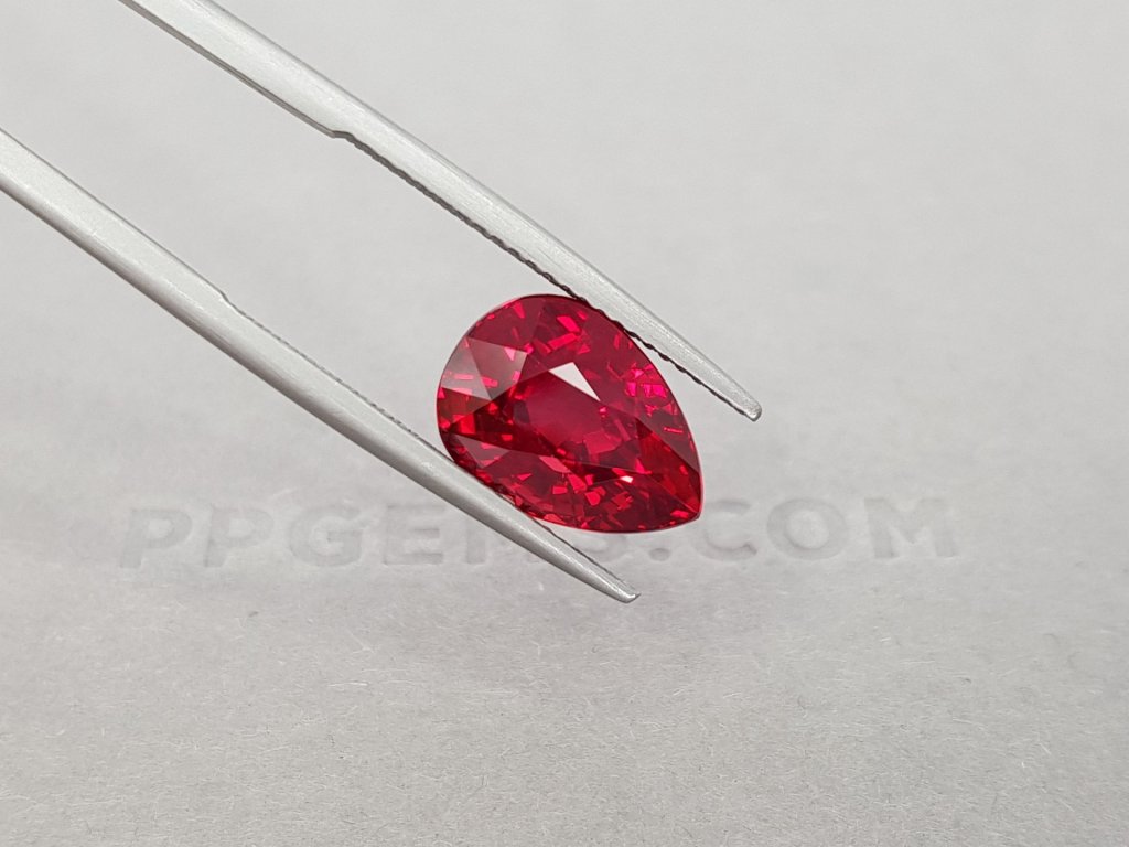 Investment unheated ruby 7.04 ct Vibrant Red - Pigeon's blood, Mozambique, GRS Platinum Image №5