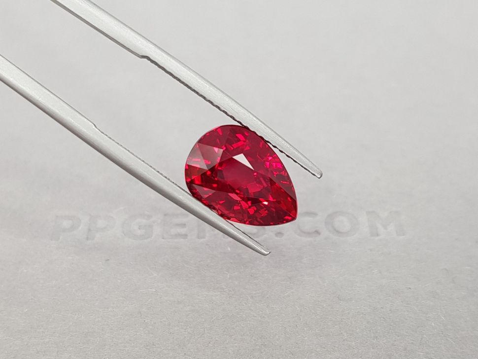 Investment unheated ruby 7.04 ct Vibrant Red - Pigeon's blood, Mozambique, GRS Platinum Image №4