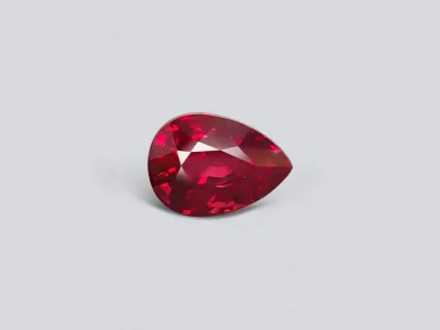 Investment unheated ruby 7.04 ct Vibrant Red - Pigeon's blood, Mozambique, GRS Platinum photo