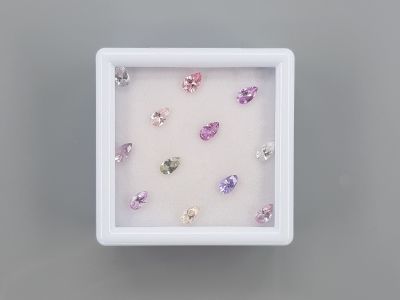 Set of calibrated sapphires 5x3 mm in pear cut 2.36 carats/12 pcs. photo