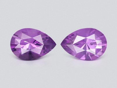 Pair of pear-cut amethysts 6.52 carats, Brazil photo