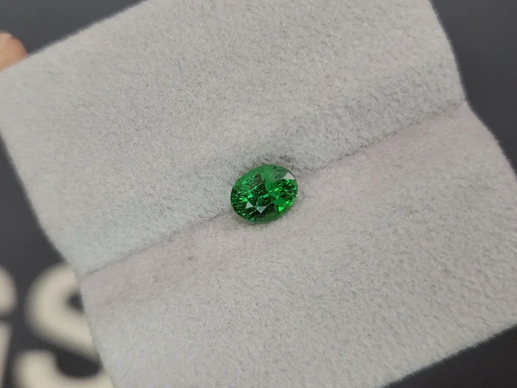 Tsavorite garnet Vivid Green oval cut 1.02 carats, Tanzania Image №4