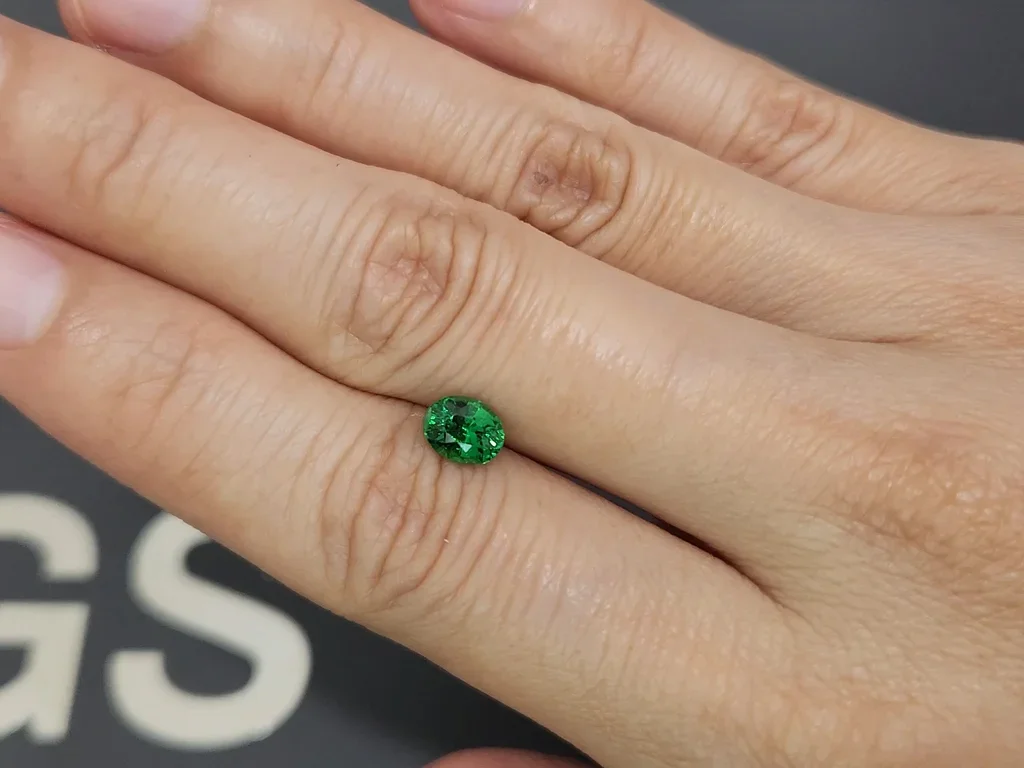 Tsavorite garnet Vivid Green oval cut 1.02 carats, Tanzania Image №2