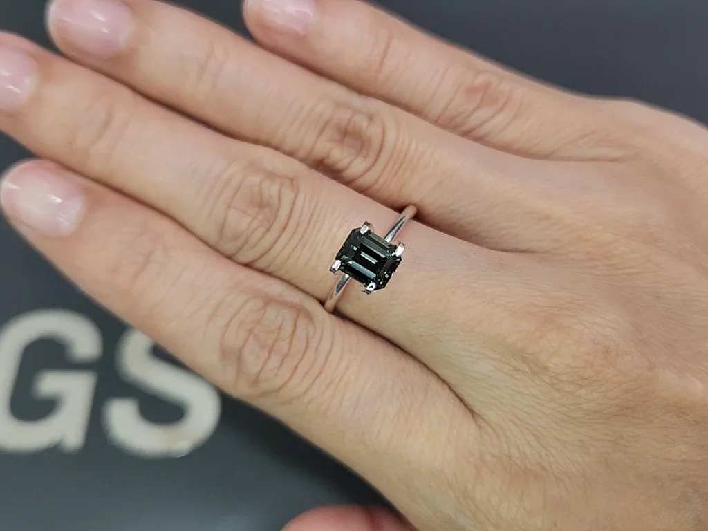 Saphir octogonal bleu sarcelle non chauffé 2,07 carats, Sri Lanka Image №5