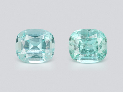 Pair of aquamarines cushion cut 5.25 carats, Madagascar  photo