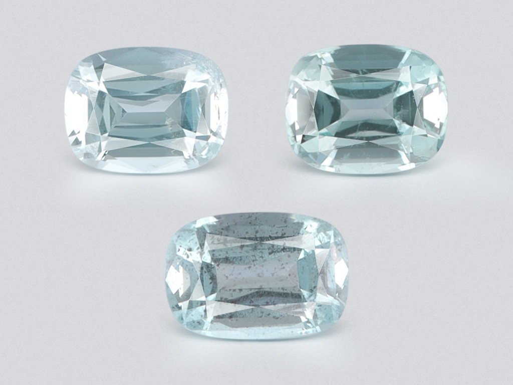 Set of aquamarines cushion cut 5.97 carats, Madagascar Image №1