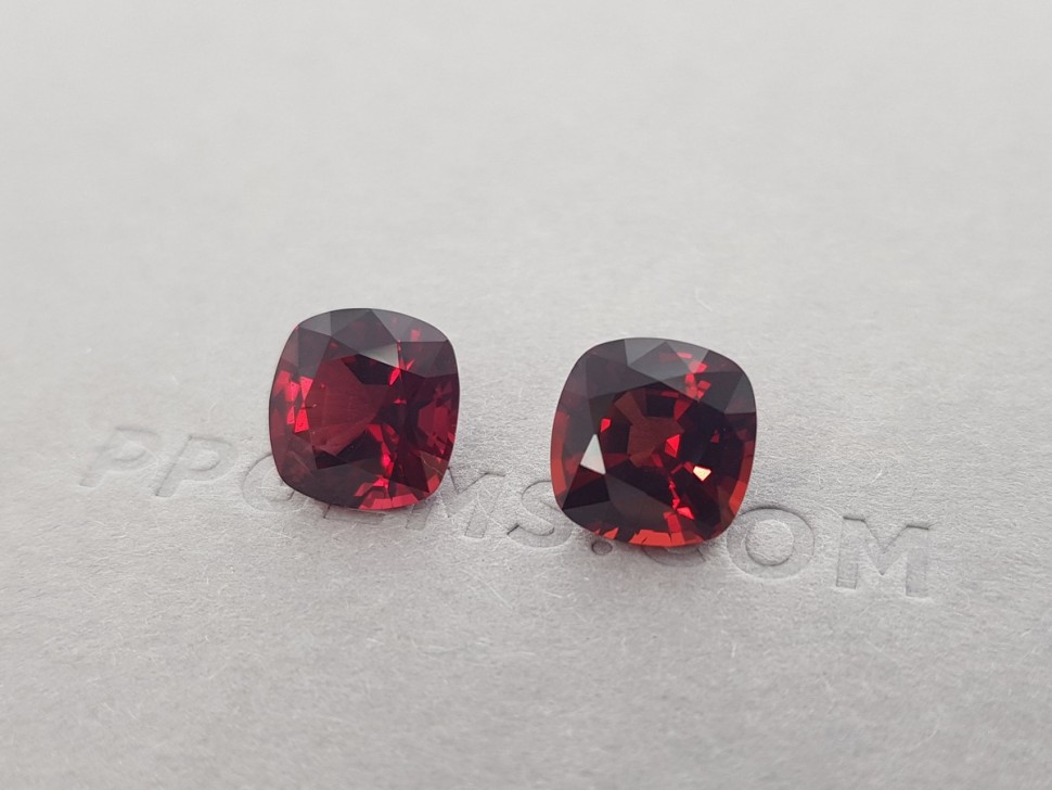Vivid red pair of Burmese spinels 7.01 ct, GRS Image №2
