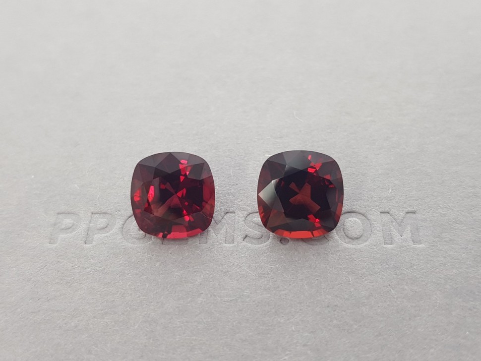 Vivid red pair of Burmese spinels 7.01 ct, GRS Image №3